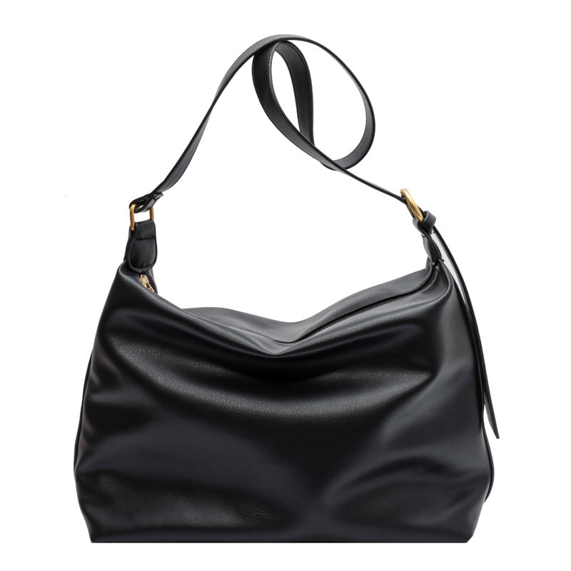 Black Bag Women's Autumn and Winter Fashion New Fashionable Large Capacity Shoulder Crossbody Bag Casual All-match Commuter Tote Bag